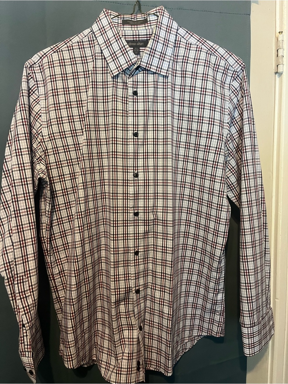 Nordstrom’s Men's White Plaid Dress Shirt - Trim Fit